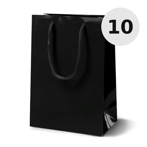 Torba Papierowa Laminowana Czarna 170×70×210 mm 10 sztuk