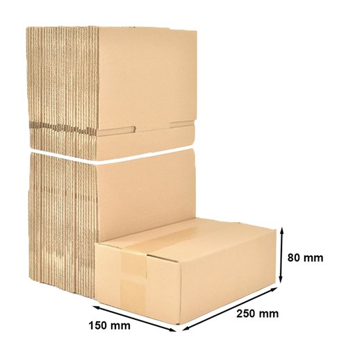 Kartony Klapowe 250x150x80mm, 100 sztuk