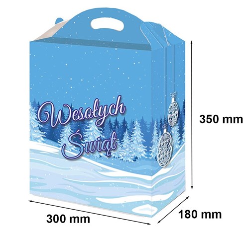 świąteczne pudełko z rączką