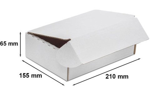 Pakiet - Karton wykr. 210x155x65mm Biały - 10 szt