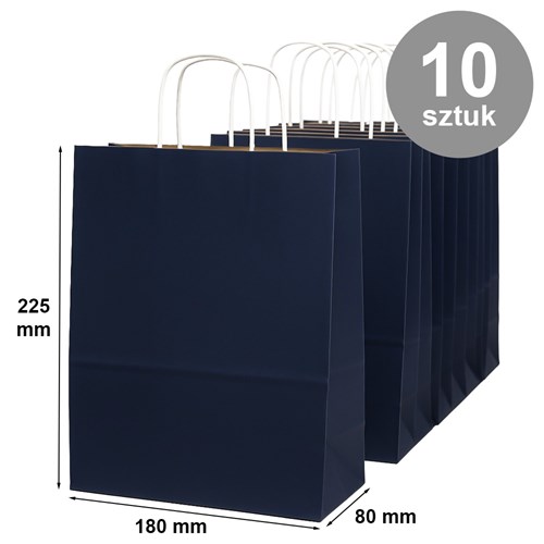 Pakiet - Torba papierowa na prezent 180x80x225 / GRANATOWA 10 szt