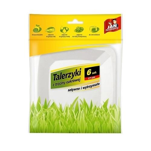 Talerz pulpa trzcina cukrowa 17cm 6szt.JN