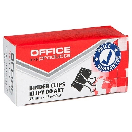 Klipsy do dokumentów 32mm Office Products 12szt.