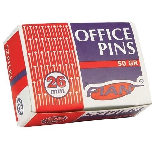 Szpilki biurowe cynkowane - 10 opakowań po 50g