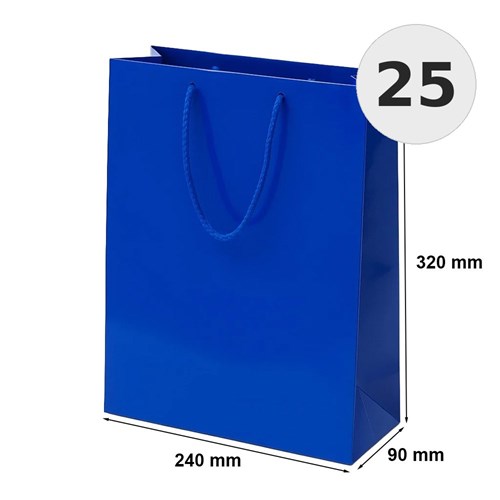 Torby prezentowe granatowe laminowane 240x90x320 mm 25 szt