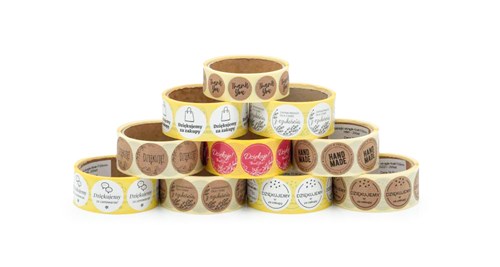 Naklejki okrągłe Kraft Handmade - wzór 1