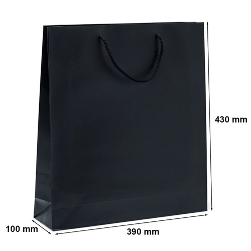 Efektowna torba Prestige czarna - laminowana