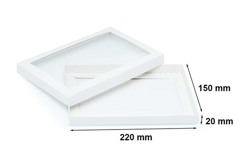 Pudełko ozdobne białe 220x150x20mm z oknem