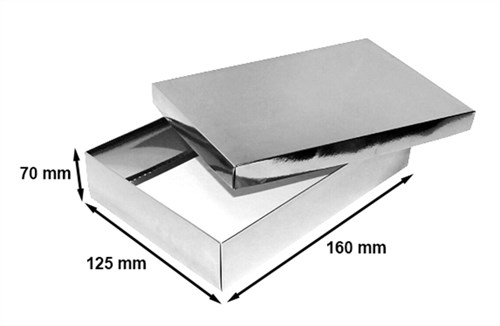 Pudełko laminowane 160x125x70mm srebrne A6