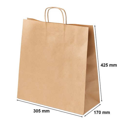 Torba Papierowa 305x170x425 Brązowa 