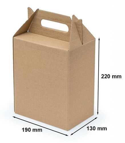 Pudełko z uchwytem F217 190x130x220mm karbowane