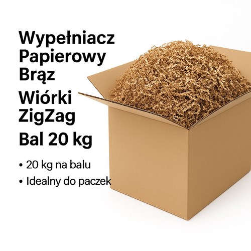 Wypełniacz papierowy brązowy ZigZag – wiórki 20 kg bal