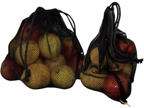 Worek z siatki bawełnianej czarny