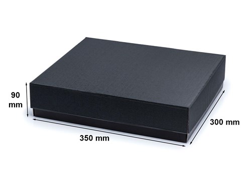 Pudełko karbowane czarne 350x300x90mm