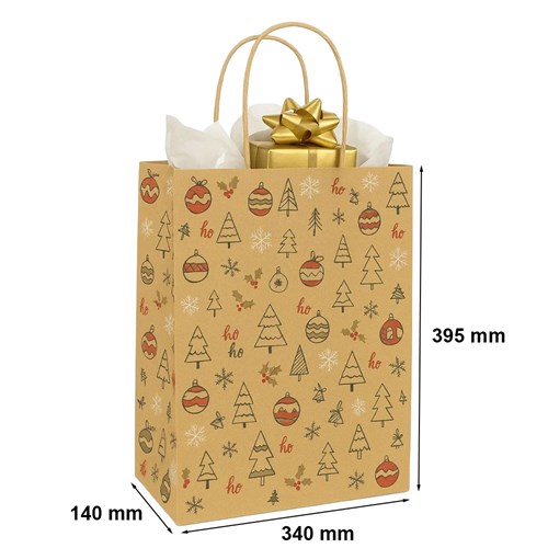 Torba świąteczna brązowa KRAFT 340x140x395mm ORIANE