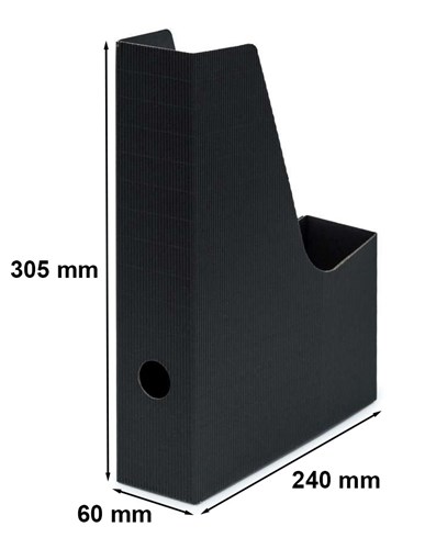 Karbowany pojemnik na dokumenty A4 szer.6cm czarny