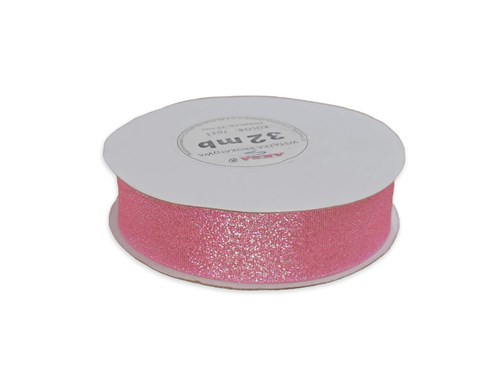 Wstążka brokatowa 25mm 32m WB7011 różowa