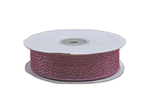 Wstążka brokatowa 25mm 32m WB7031 bordowa