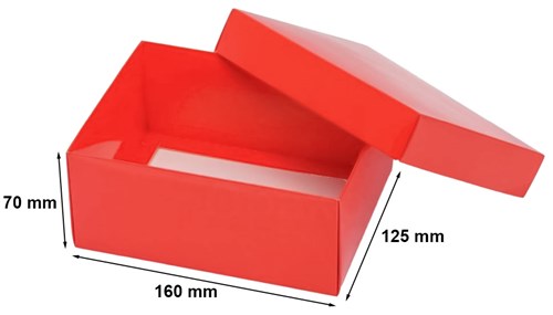 Pudełko laminowane 160x125x70mm czerwone A6