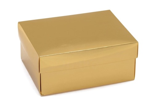Złote pudełko laminowane 