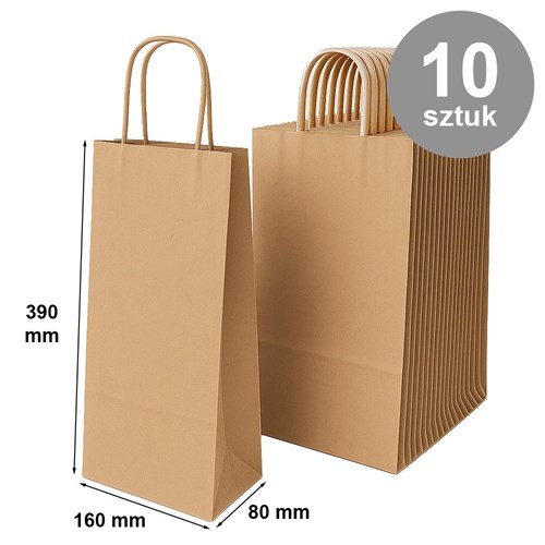 Pakiet - Torba na butelki 160x80x390 / BRĄZOWA 10 szt