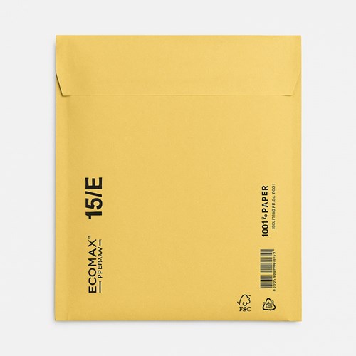 Koperty bąbelkowe papierowe brąz ECOMAX E15-100szt