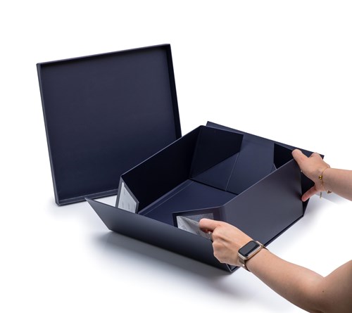 Pudełko Składane Z Wiekiem Grafitowe 300x300x140mm Eleganckie Pudełko