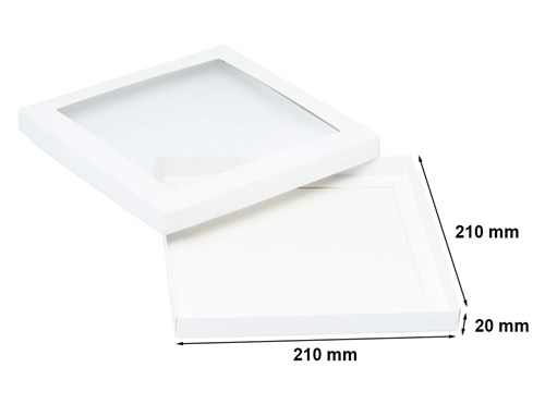 Pudełko ozdobne białe 210x210x20mm z oknem