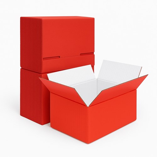 Pakiet 50 czerwonych kartonów klapowych 200x120x80 mm – pudełka do pakowania i wysyłki