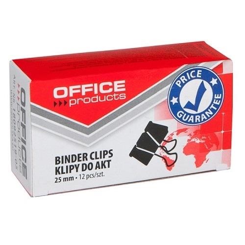 Klipsy do dokumentów 25mm Office Products 12szt.