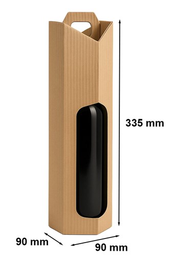 Pudełko karbowane  90x90x335mm / wino