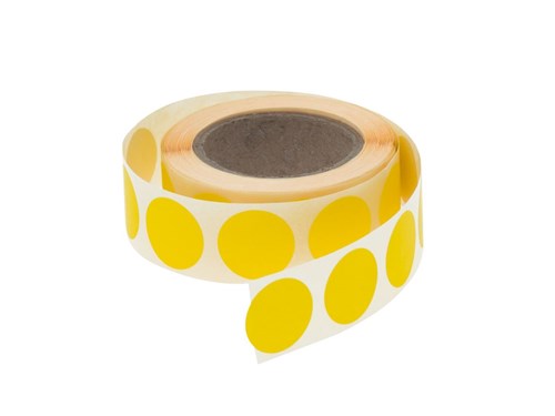 Żółte etykiety samoprzylepne okrągłe