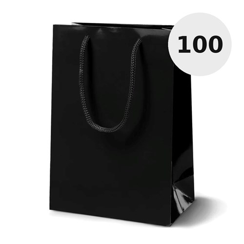 Torba Papierowa Laminowana Czarna 170×70×210 mm 100 sztuk
