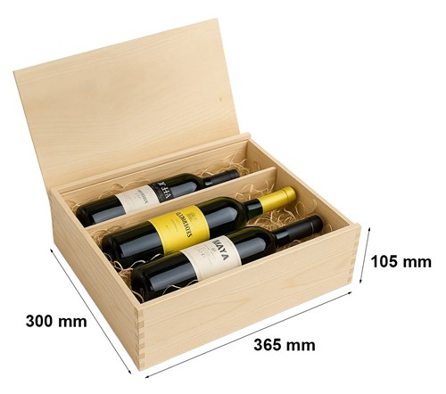 potrójne pudełko drewniane na wino