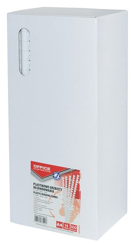 Grzbiety do bindowania 14mm, Białe, 100 sztuk