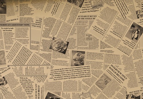 Papier ozdobny GAZETA, 69cm/50m