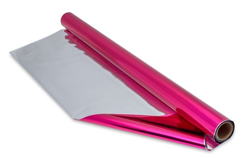 Arkusze z folii metalizowanej w kolorze różowym i wymiarach 100x70