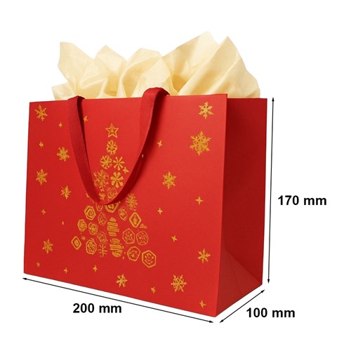 torba prezentowa, torba kraft, torba świąteczna, torba czerwona, torba papierowa