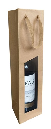 Torba Z OKNEM na butelkę 95x91x385mm KRAFT