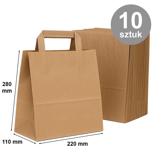 Pakiet Torba 220x110x280 / Brązowa GŁADKA 10szt