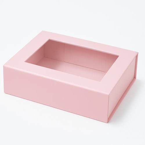 Pudełko Magnetyczne Różowe z okienkiem 200x150x55mm (zew) B6