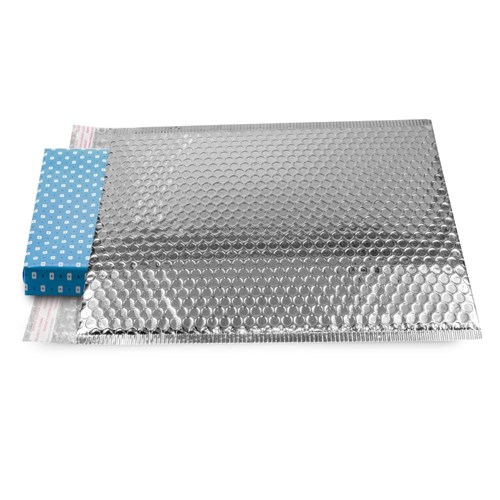 Koperta metaliczna bąbelkowa srebrna 180x250 mm