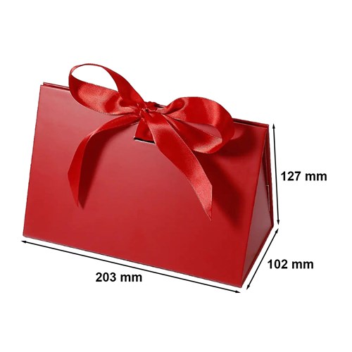 Torba Czerwona + wstążka 203x102x127mm (zew) S
