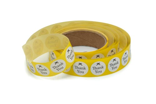 Naklejki okrągłe Białe Fi25mm Thank You - wzór 6