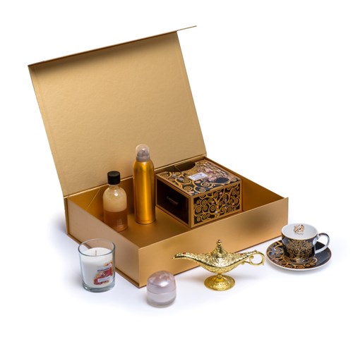 Pudełko Magnetyczne 430x330x100mm Złote na magnes prezentowe A3