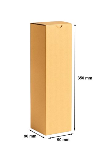Eleganckie pudełko karbowane na butelkę wina 90x90x350 mm