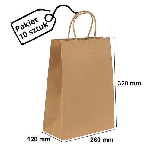 Torby Papierowe Brązowe 10szt.