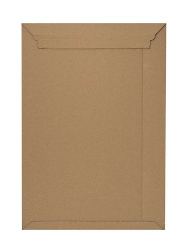 Brązowa koperta kartonowa B3 370x540mm z paskiem i zrywką