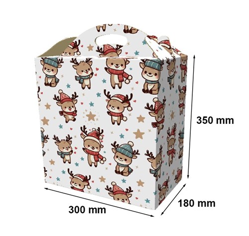 Pudełko świateczne 300x180x350 (RENIFER)