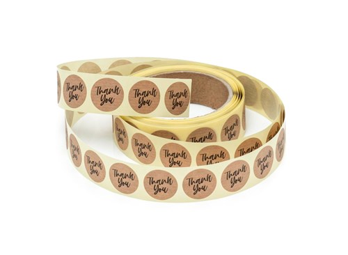 Naklejki okrągłe Kraft Fi25mm Thank You 2 - 200szt
